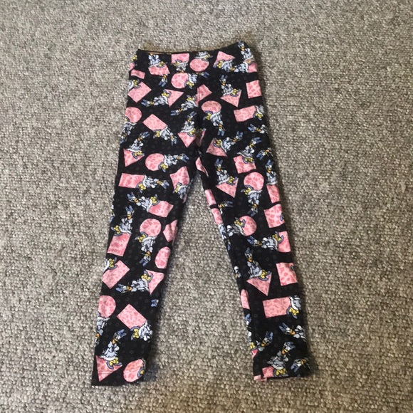 Lularoe Pink Purple Print S//M Kids Leggings NEW
